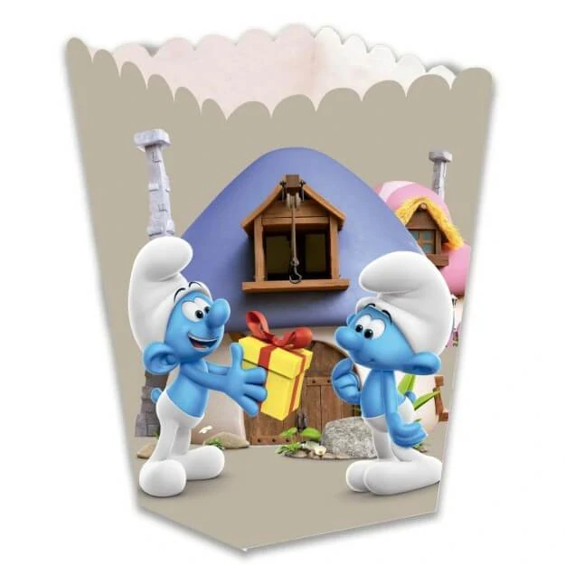 Papírové krabičky na popcorn Šmoulové 12 ks