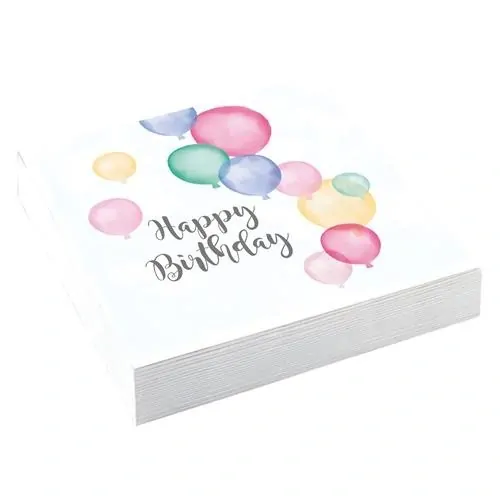 Papírové party ubrousky Pastel Balloons Happy Birthday 20 ks