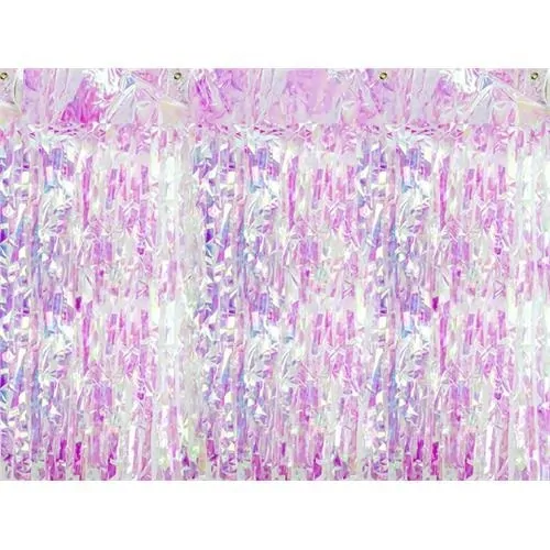Party závěs opalizující - perleťově růžový 90 x 250 cm