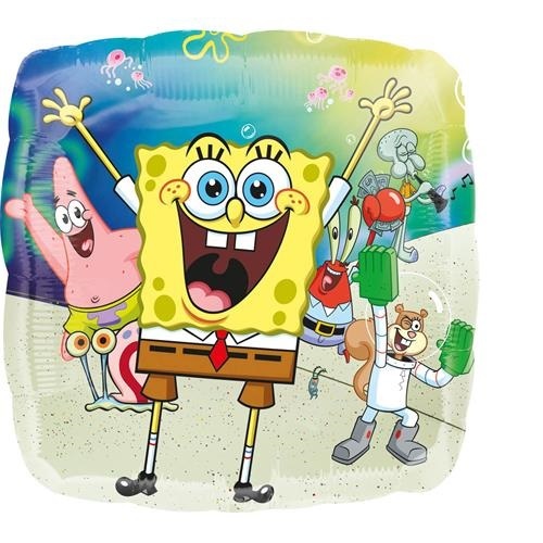 Foliový balonek čtverec Sponge Bob 43 cm