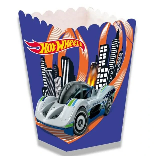 Papírové krabičky na popcorn Hot Wheels 12 ks