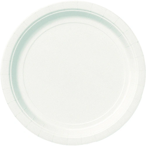 Papírové talíře bílé 18 cm - 8 ks