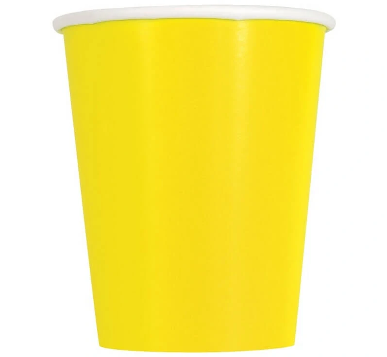 Papírové kelímky žluté 14ks
