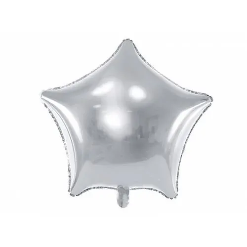 Foliový balonek hvězda stříbrná 48 cm - balené