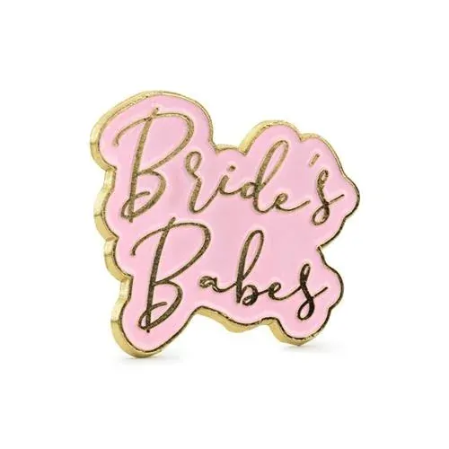 Kovový odznáček Brides babes 3 x 3 cm