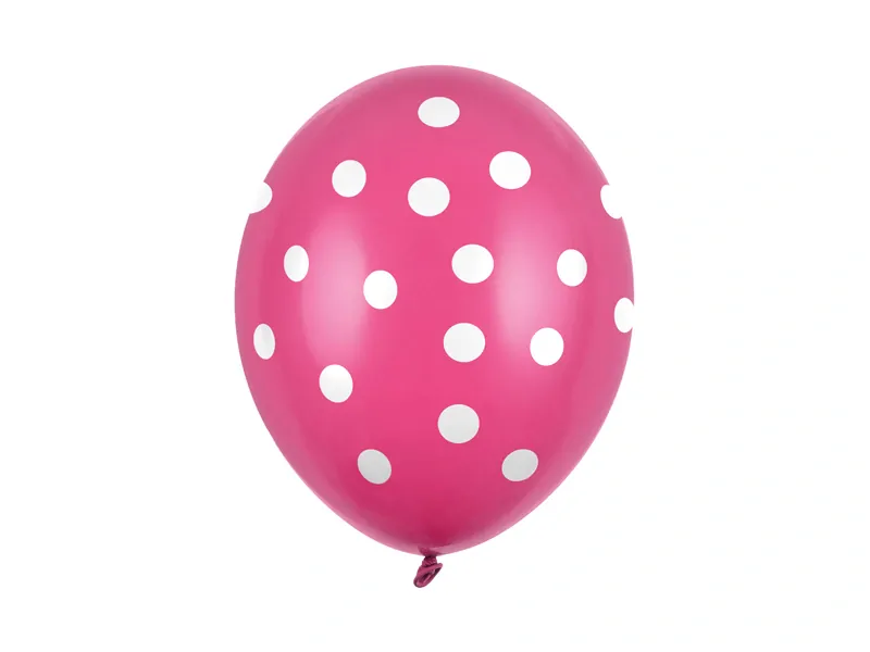 Latexový balonek s puntíky tmavě růžový 30 cm