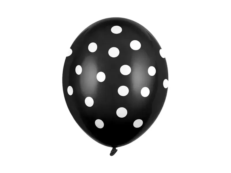 Latexový balonek s puntíky černý 30 cm