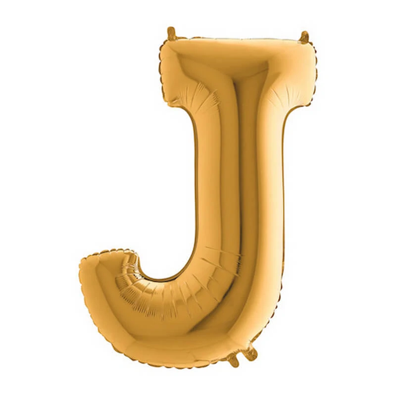 Foliové písmeno J zlaté 102 cm