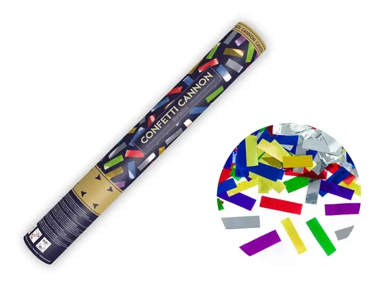 Vystřelovací konfety mix metalické 40 cm