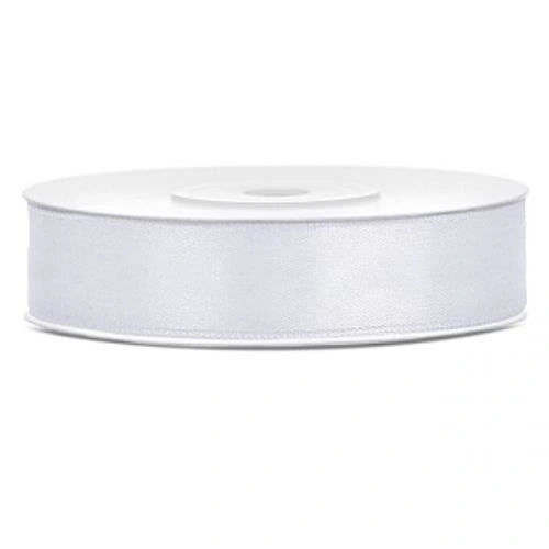 Saténová stuha bílá 12 mm x 25 m
