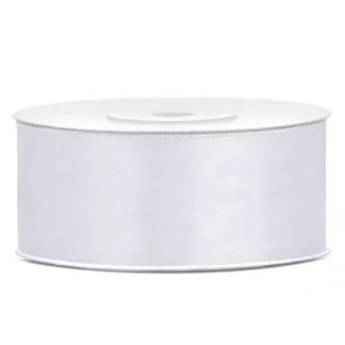 Saténová stuha bílá 25 mm x 25 m