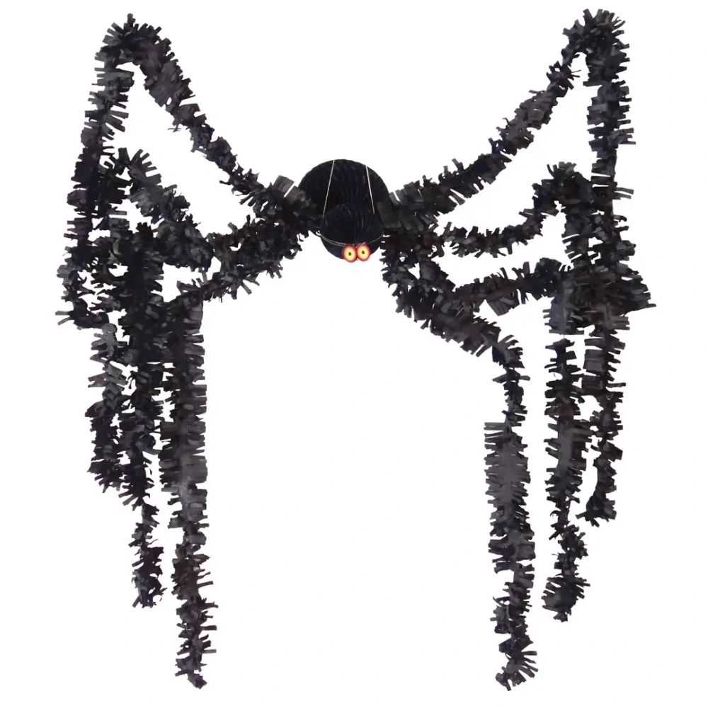 Halloweenská závěsná dekorace pavouk 75 cm