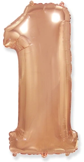Foliová číslice - rosegold 1 - 102 cm