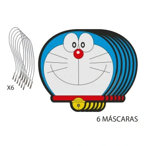 Papírové party masky Doraemon 6 ks