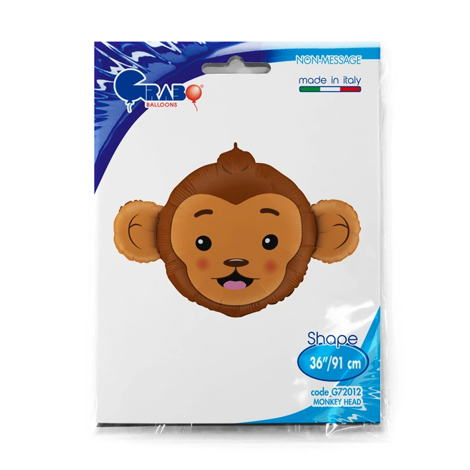 Fóliový balónek - hlava opice 91 cm