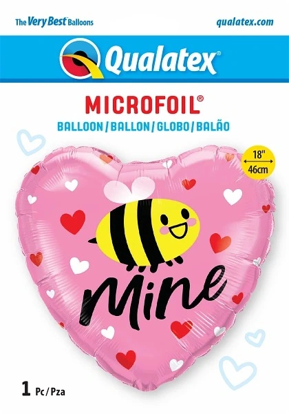 Fóliový balónek Srdce - Bee mine 45cm