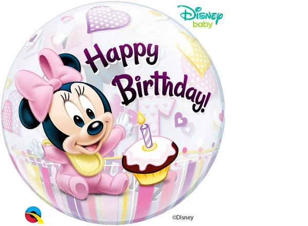 Foliová bublina - Baby Minnie - 1.st birthday 56cm