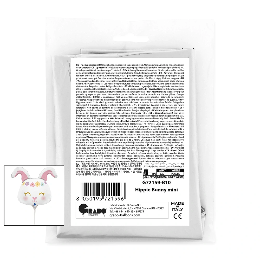 Foliový balonek MINI Zajíček 35 cm