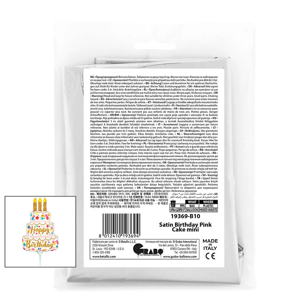 Fóliový balónek MINI narozeninový dort 35 cm