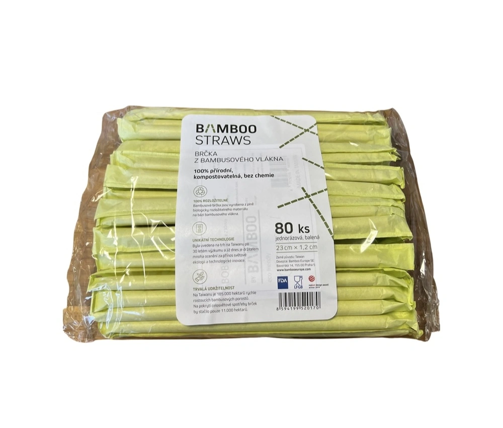 Bambusová brčka 23cm 80ks