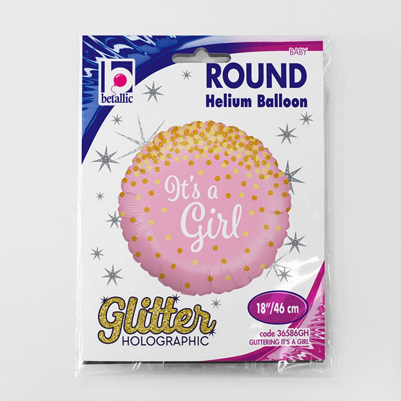 Fóliový balónek Its a Girl Třpytivý 46cm