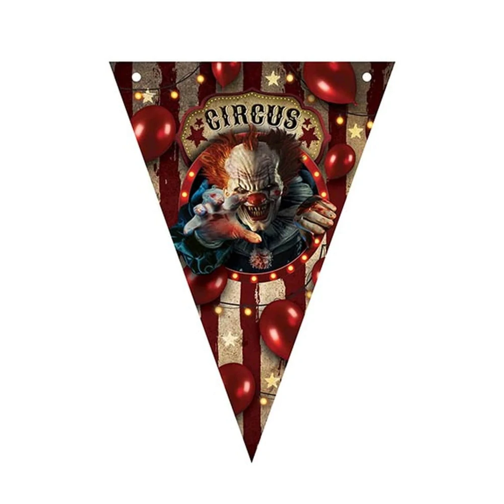 Vlaječková girlanda Strašidelný cirkus 300 cm