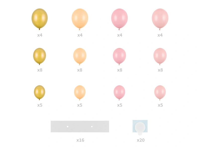 Sada na balonkovou girlandu - srdce růžové 160 cm