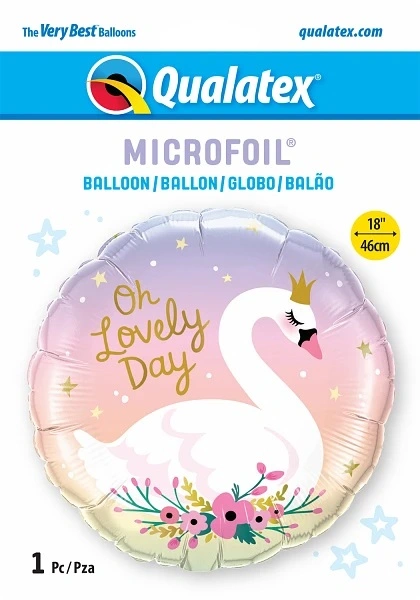 Fóliový balónek Kruh - Labuť "Oh Lovely day" 45cm