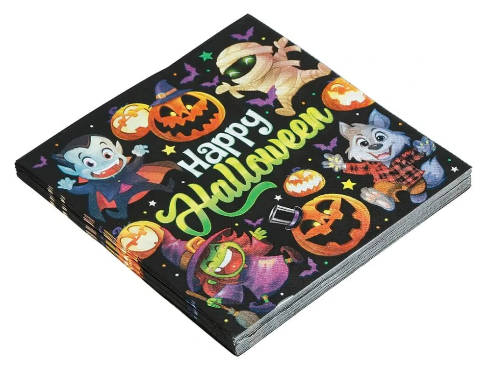 Papírové ubrousky příšerky Happy Halloween 20 ks