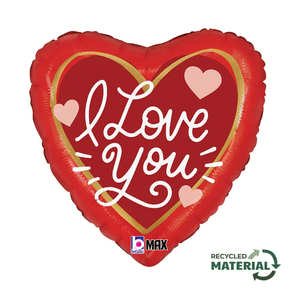 Fóliový balónek srdce oboustranné I love you 46cm