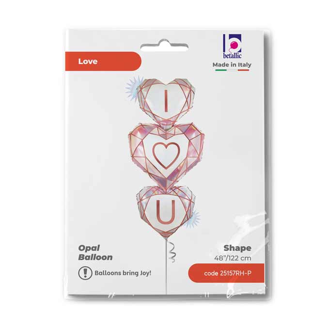 Fóliový balónek Srdíčka diamanty ILY 122cm