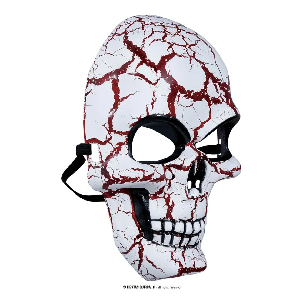 Halloweenská maska Krvavá lebka bílá
