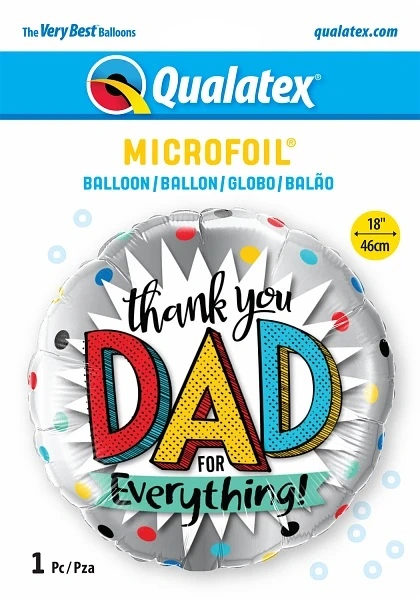 Fóliový balónek Kruh Děkuji táto 45cm