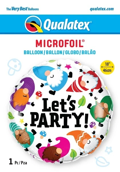 Fóliový balónek Kruh - Gnome party 45cm