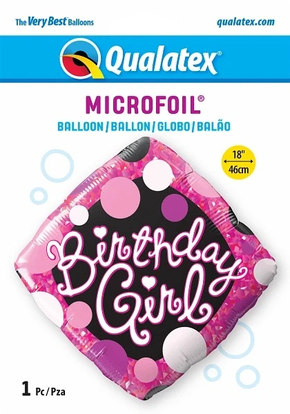 Fóliový balónek Diamant - Birthday Girl 45cm