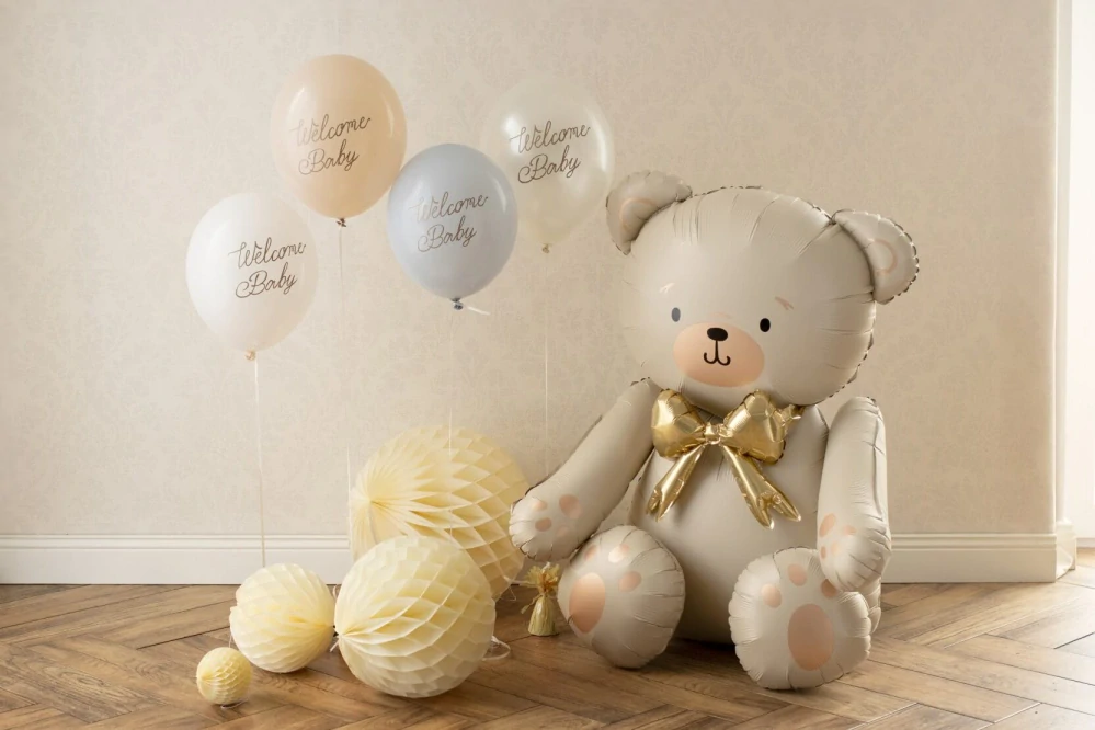 Latexové balonky Welcome Baby pastelové modré 30cm - 6ks