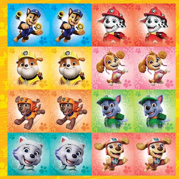 Pexeso v sešitu Tlapková patrola