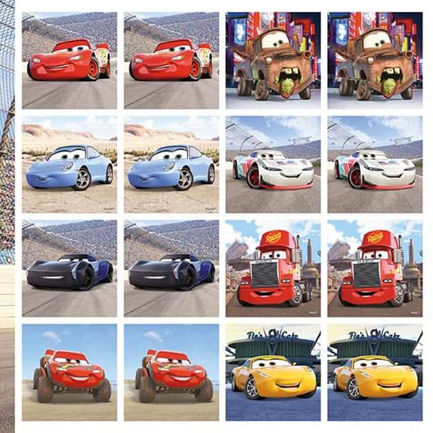 Pexeso v sešitu Cars