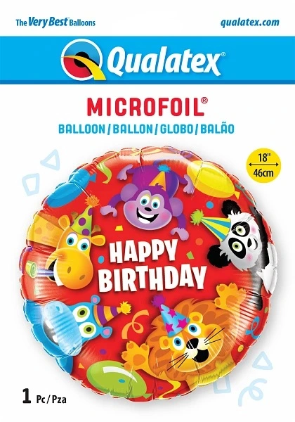 Fóliový balónek Kruh - Zvířata na párty 45cm