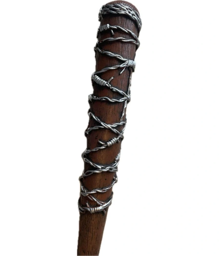 Dekorační baseballová pálka s ostnatým drátem 80cm