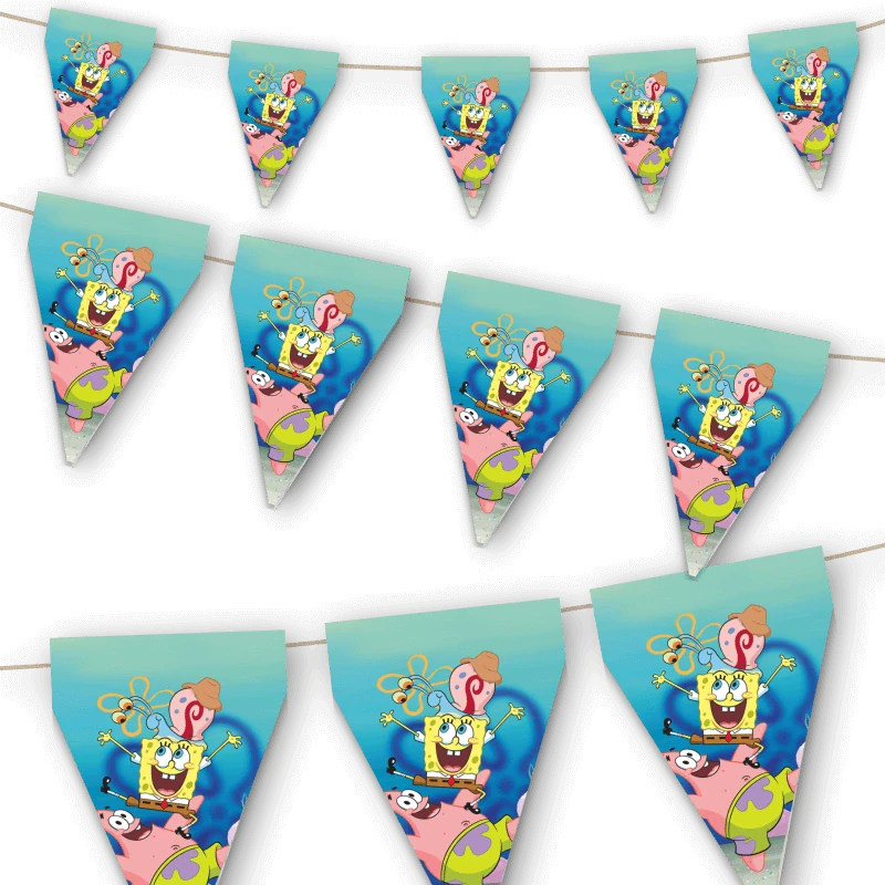 Vlaječková girlanda Sponge Bob 3m