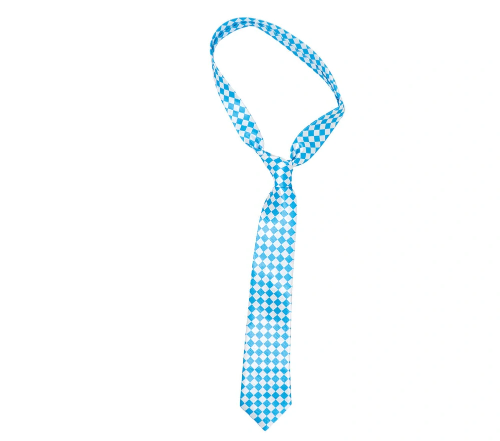Oktoberfest modrá kostkovaná kravata