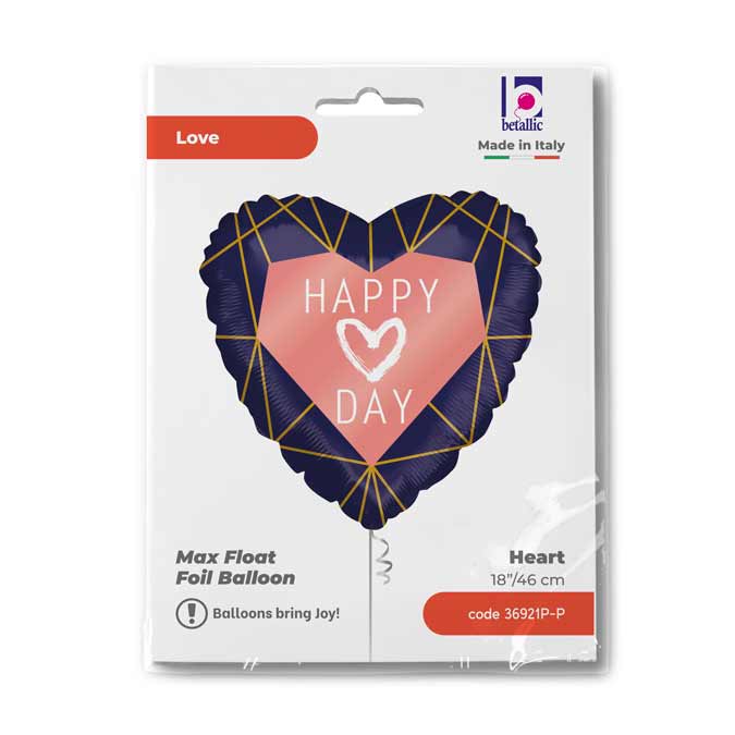 Fóliový balónek Geo námořnické HD srdce 46cm 
