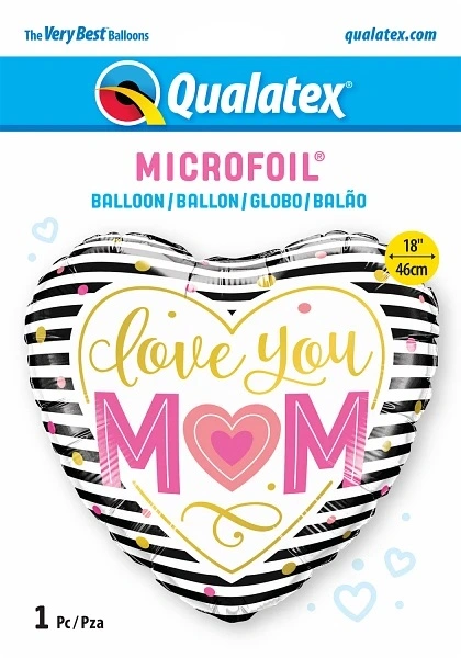 Fóliový balónek Srdce - LY máma 45cm