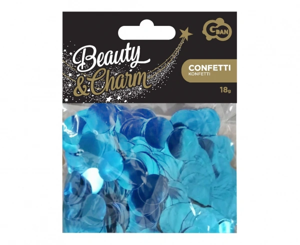 Konfety papírové ,,kolečka" 1.5 cm modrá 18g