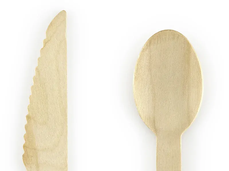 Dřevěné příbory, mátové, 18ks