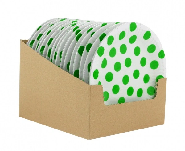 EKO Talířky papírové ,,puntík" světle zelené 18cm, 6ks