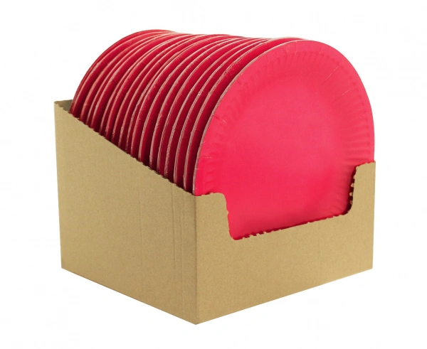 EKO Talířky papírové růžové 18cm, 6ks