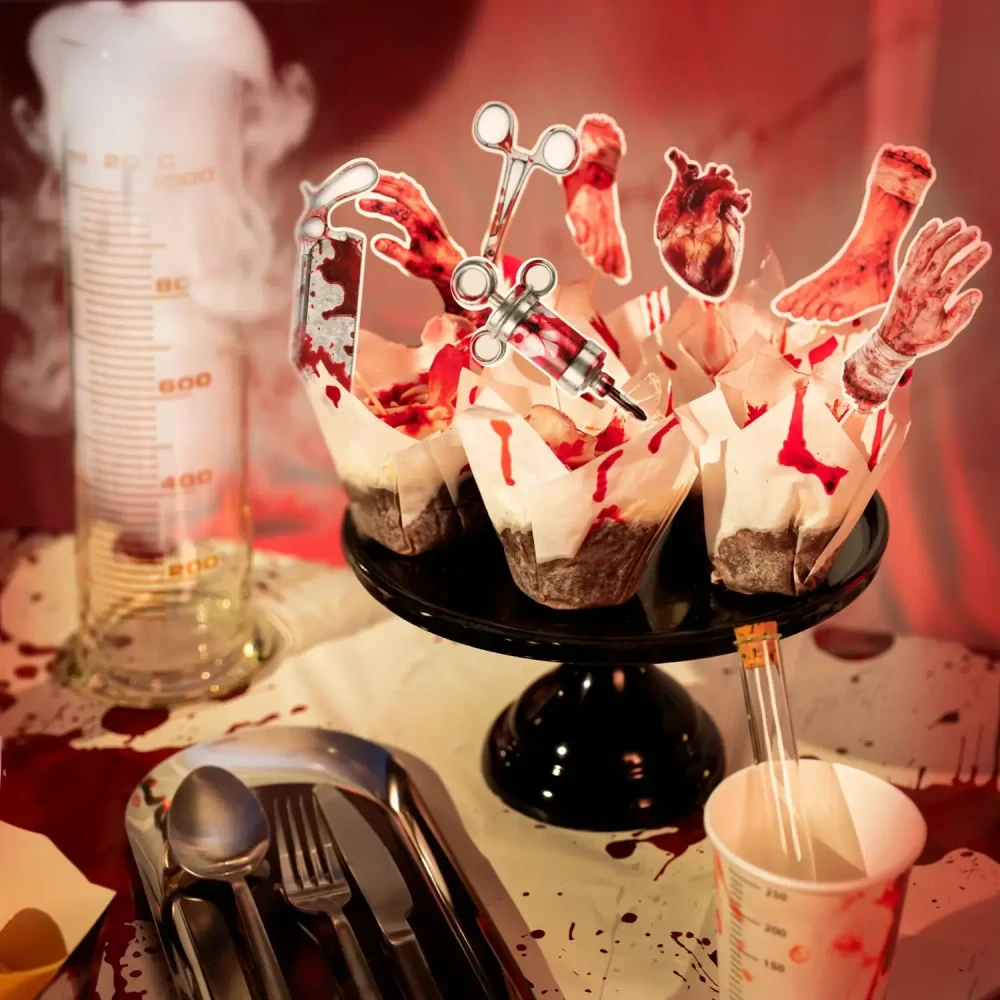 Zápichy na občerstvení Halloween Bloody Night 8 ks