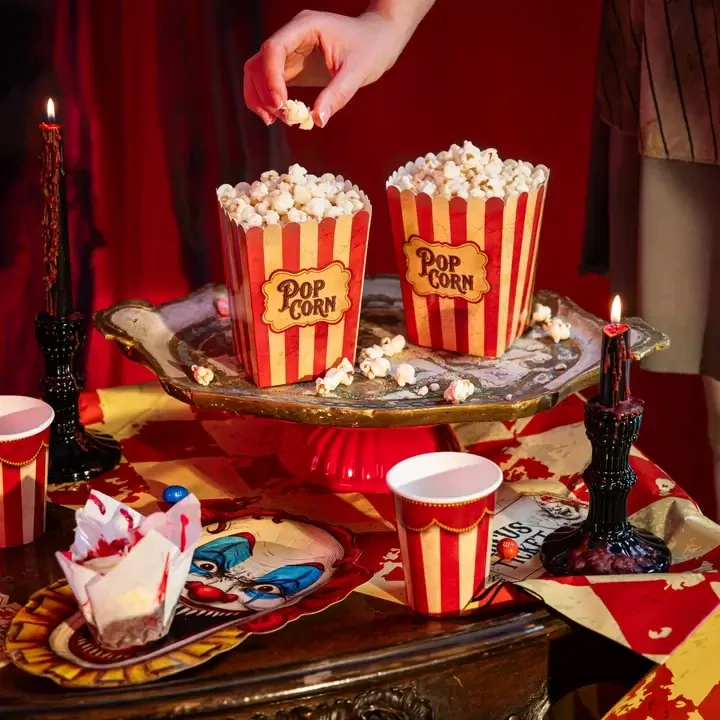Krabičky na popcorn Halloween Freak Show 6 ks